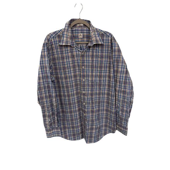 Peter Millar Men’s Button Down Plaid Shirt size Large 100% Cotton - Picture 1 of 3